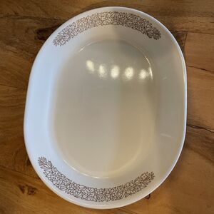 Corelle Woodland Brown Floral 12.25" x 10" OVAL SERVING PLATTER TRAY